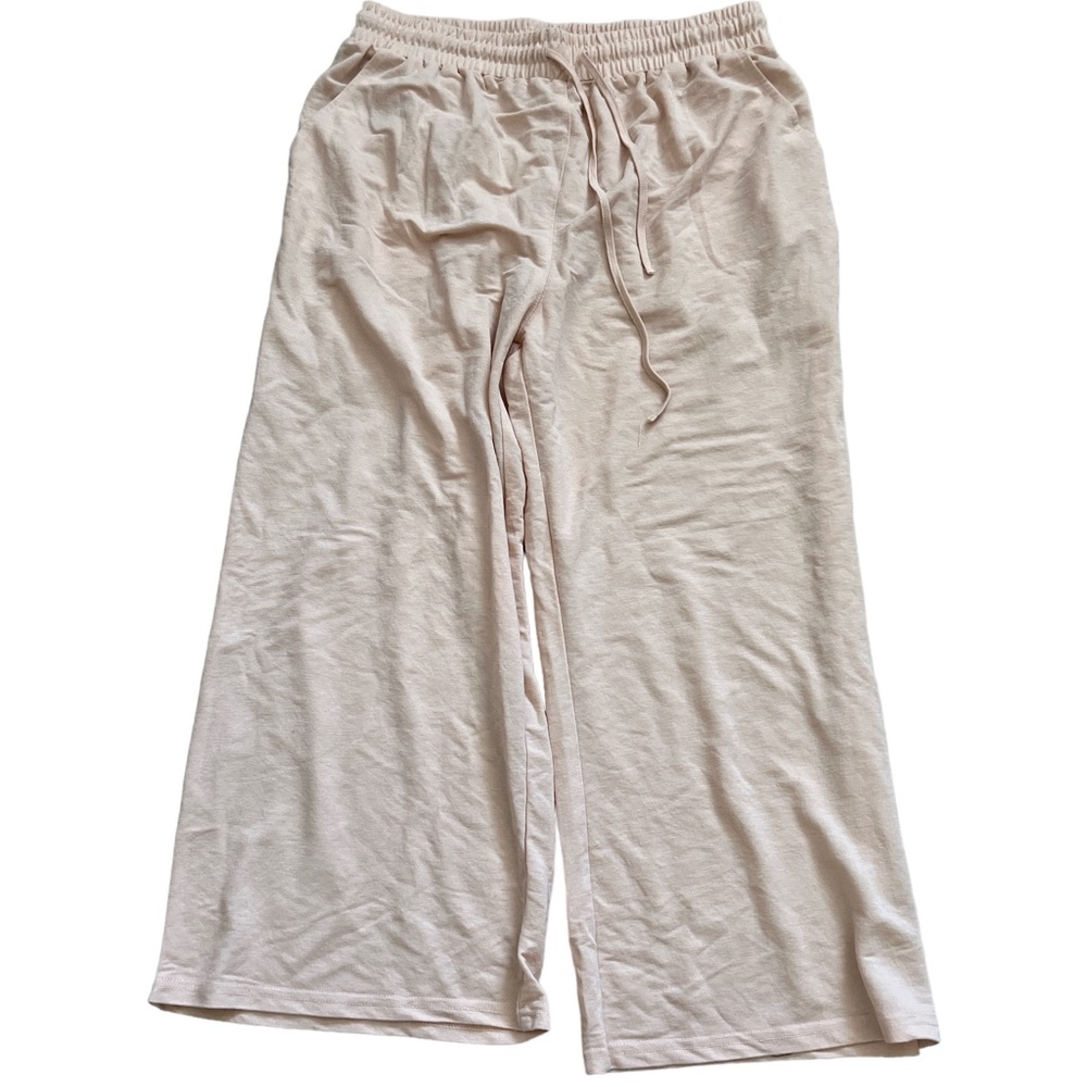 Freeprance casual linen cotton blend elastic waist pants